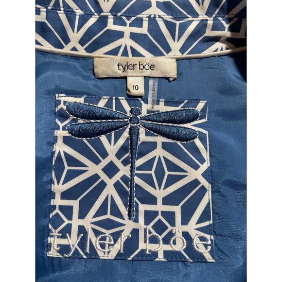 Tyler Boe Blue and White Geometric Blazer - Picture 7 of 14